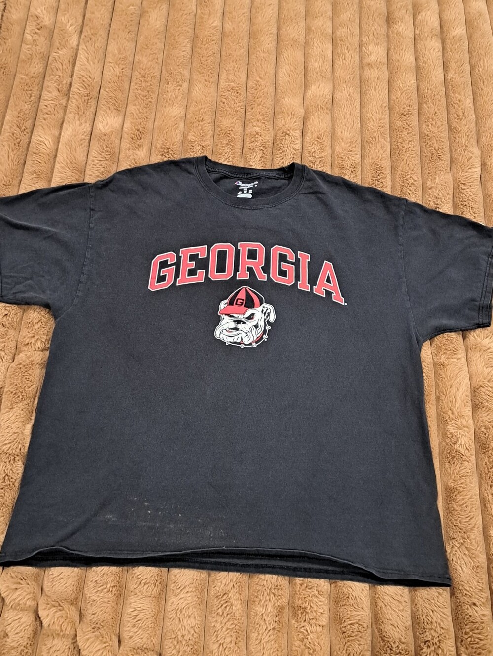 Champion Georgia Bulldogs NCAA Arch Logo   Faded Black T-Shirt Mens Size XL